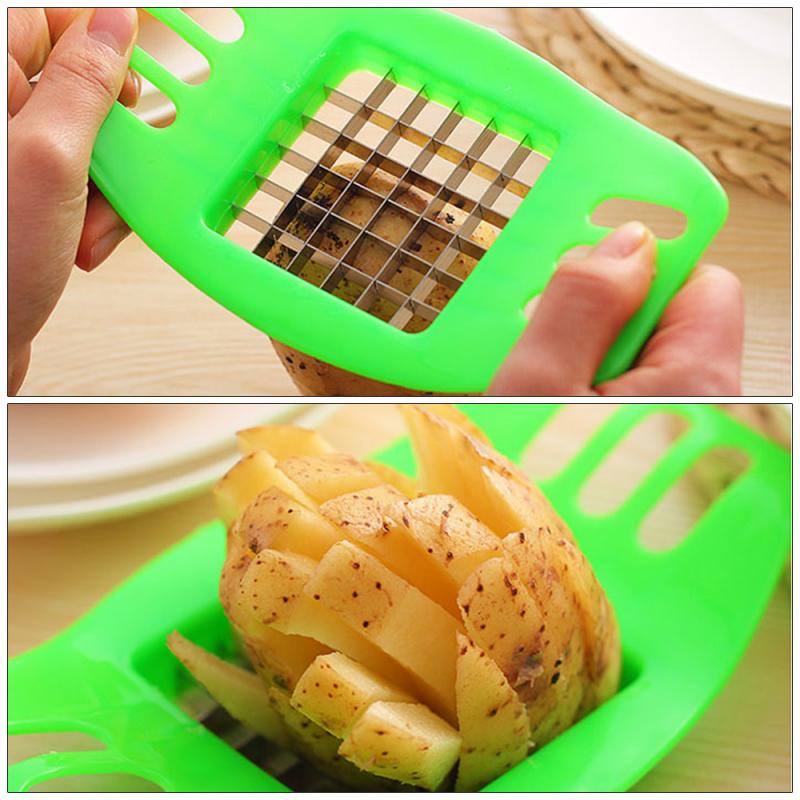 1pc French Fry Cutter Stainless Steel Potato Slicer Vegetable Graters French Fry Chopper Chips Kitchen Gadgets Accessories Cheap