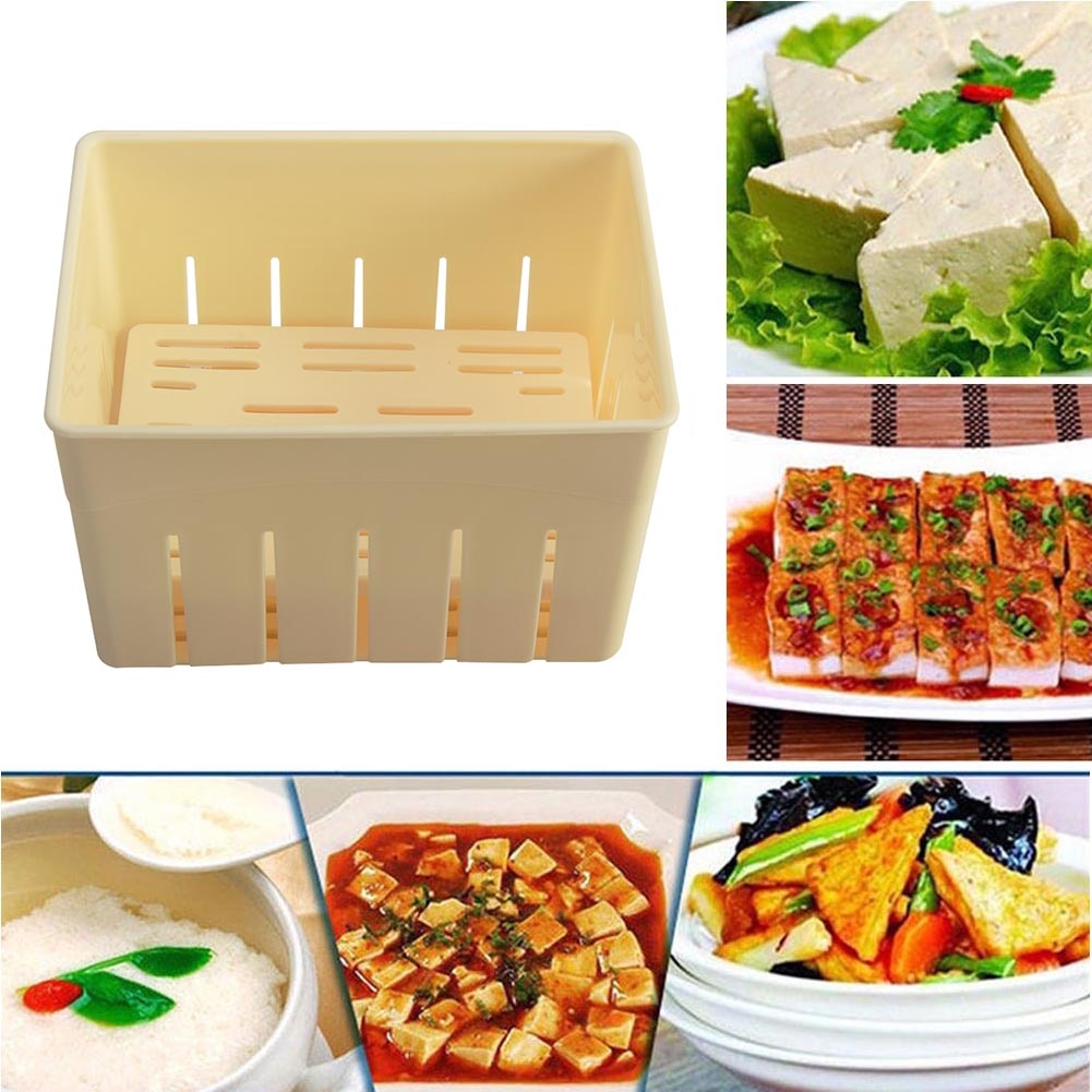 500g Tofu Mold Plastic Tofu Press Mould Homemade Soybean Curd Tofu Making Mold With Cheese Cloth Kitchen Cooking Tool Set