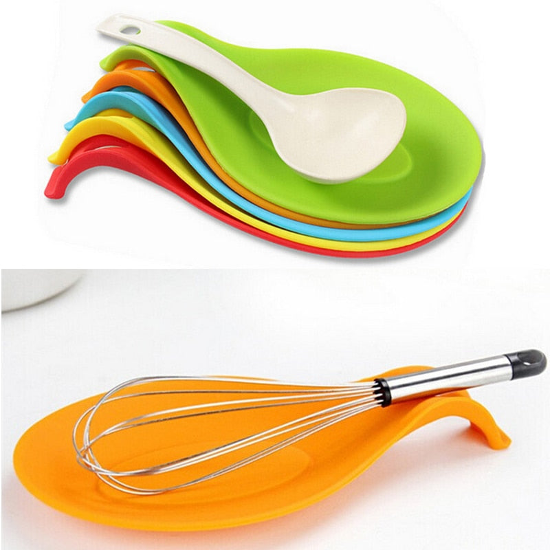 Kitchen Accessories Gadgets Silicone Multipurpose Spoon Rest Mat Holder for Tableware Kitchen Utensil Kitchen Gadgets Supplies