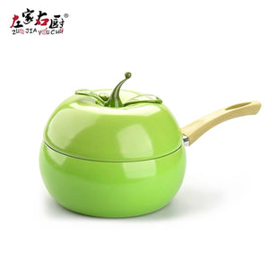 20cm Creative eggplant style kitchen smoke-free and non-stick pot set soup pot milk pot frying pan and frying pan cookware set