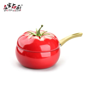 20cm Creative eggplant style kitchen smoke-free and non-stick pot set soup pot milk pot frying pan and frying pan cookware set