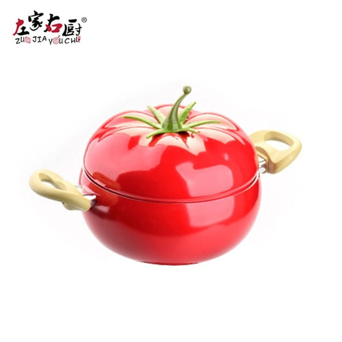 20cm Creative eggplant style kitchen smoke-free and non-stick pot set soup pot milk pot frying pan and frying pan cookware set