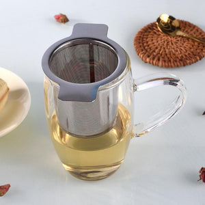 Kitchen Tea Mesh Metal Infuser Stainless Steel Cup Tea Leaf Strainer Spice Filter With Cover Filter Tea Strainer With 2 Handles