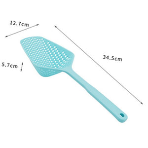 Long Handle Kitchen Gadgets Strainer Solid Color Cooking Colander Kitchen Scoop Plastic Tableware Colande Kitchen Accessories