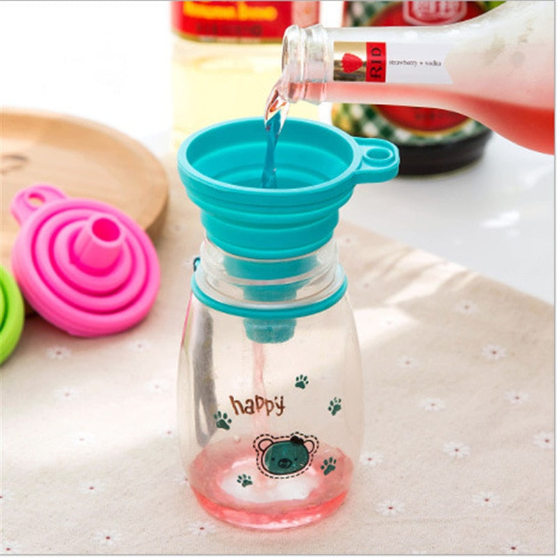 CHASANWAN1pcs Mini Silicone Foldable Funnel Hopper Kitchen Cozinha Cooking Tools Cuisine Kitchen  Accessories Kitchen Gadgets