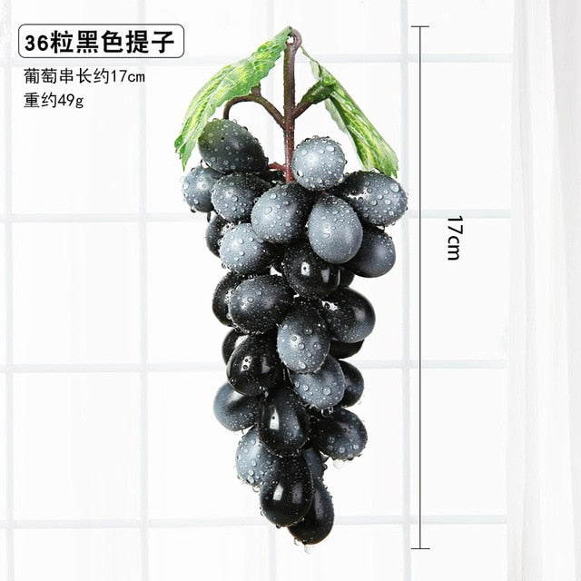 Real Touch Artificial Fruit Grapes Plastic Fake Leaves Christmas Home Garden Wedding Party Decoration Food Photography Props