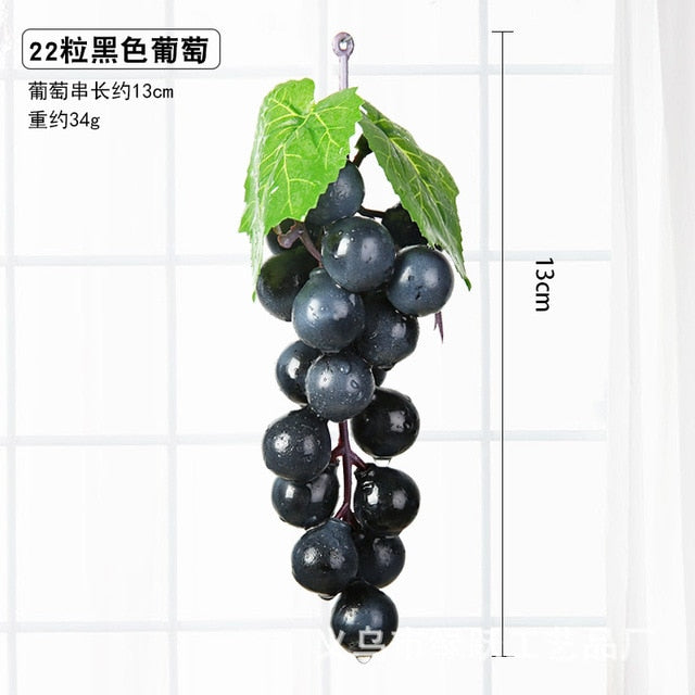 Real Touch Artificial Fruit Grapes Plastic Fake Leaves Christmas Home Garden Wedding Party Decoration Food Photography Props