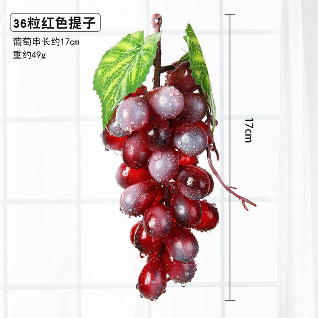 Real Touch Artificial Fruit Grapes Plastic Fake Leaves Christmas Home Garden Wedding Party Decoration Food Photography Props