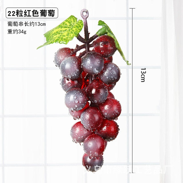 Real Touch Artificial Fruit Grapes Plastic Fake Leaves Christmas Home Garden Wedding Party Decoration Food Photography Props