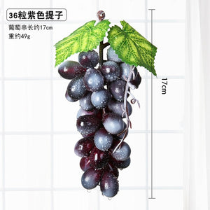 Real Touch Artificial Fruit Grapes Plastic Fake Leaves Christmas Home Garden Wedding Party Decoration Food Photography Props