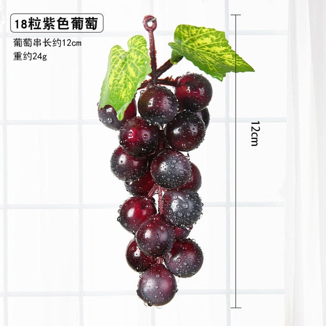 Real Touch Artificial Fruit Grapes Plastic Fake Leaves Christmas Home Garden Wedding Party Decoration Food Photography Props