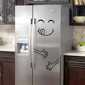 Cute Sticker Fridge Happy Delicious Face Kitchen Fridge Wall Stickers Frigerator Magnets Home Decoration Stickers Accessories