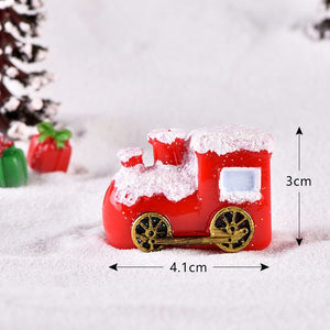 New Christmas Sled Deer model cartoon animal Figurine Dollhouse cake home decor miniature fairy garden decoration accessories