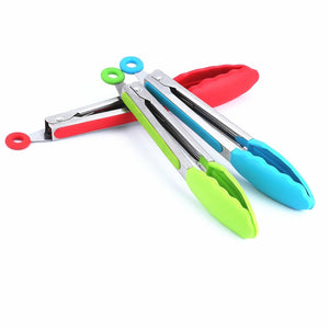 1Pcs Stainless Steel Silicone Food Clip Kitchen Utensil Tong Cooking Salad Food BBQ Clip Kitchen Gadgets Kitchen Accessories.