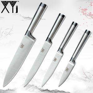 XYj Kitchen Knife Set 7Cr17mov Germany Stainless Steel Chef Knives Fruit Utility Santoku Chef Slicing Bread Sharp Cooking Knife