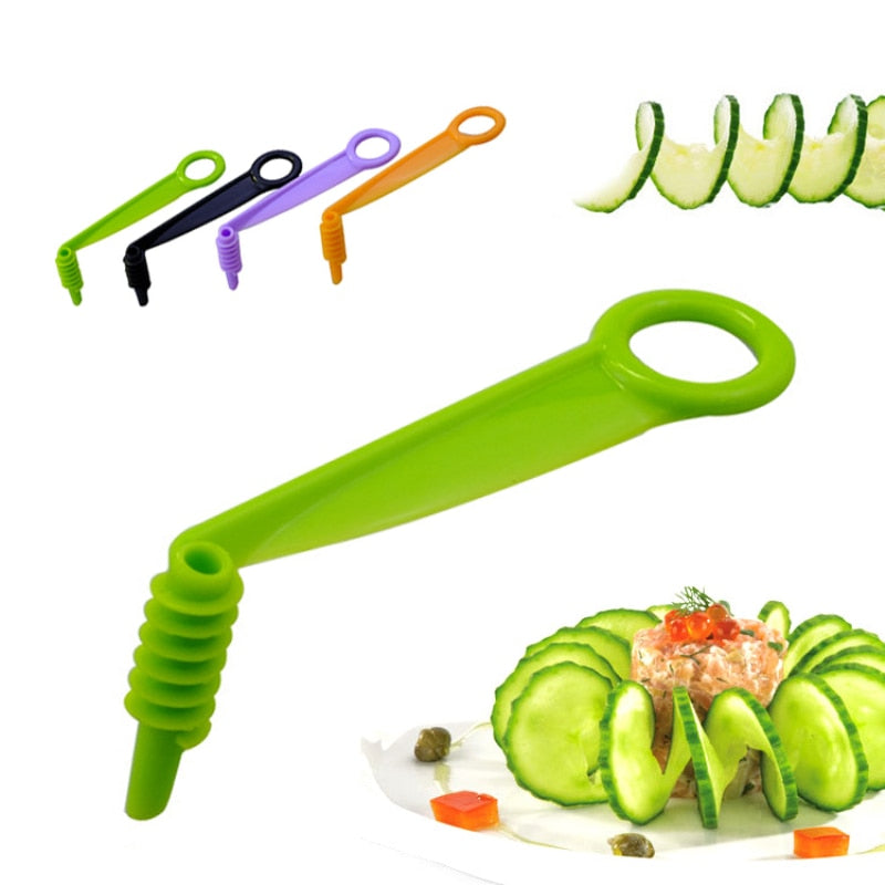 1PC Spiral Slicer Blade Hand Slicer Cutter Cucumber Carrot Potato Vegetables Spiral Knife Kitchen Accessories Tools Random Color