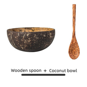 Natural Coconut Bowl Decoration Fruit Salad Noodle Rice Bowl Wooden Fruit Bowl Handicraft Decoration Creative Coconut Shell Bowl