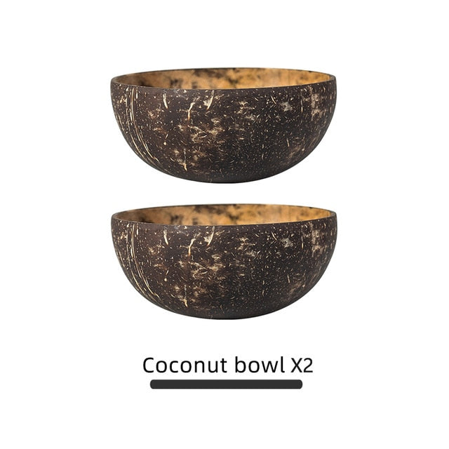 Natural Coconut Bowl Decoration Fruit Salad Noodle Rice Bowl Wooden Fruit Bowl Handicraft Decoration Creative Coconut Shell Bowl