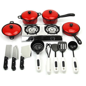 13Pcs Kid Play Kitchen Cooking Utensils Pots Pans Set Pots and Pans Kitchen Utensils Dishes Cookware For Kid Pretend Play Toys