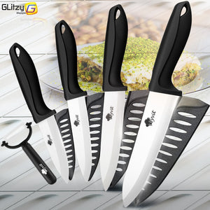 Ceramic Knife 3 4 5 6 inch Kitchen Chef Utility Slicer Paring Ceramic Knives Peeler Set White Zirconia Blade Cooking Cutter Tool