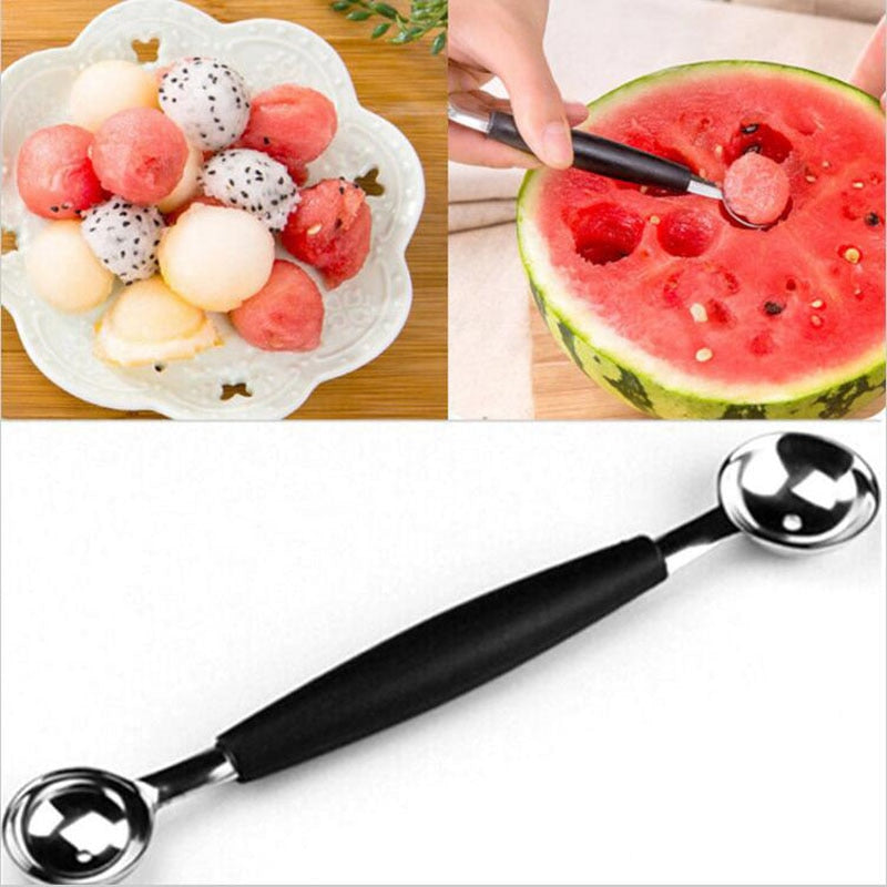 Melon Ball Scoop Fruit Spoon Ice Cream Sorbet Stainless Steel Double-end Cooking Tool Kitchen Accessories Gadgets