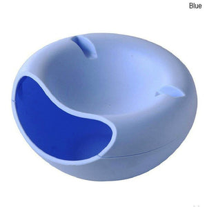 Shape Snack Bowl Plastic Lazy Fruit Plate Double Snack Storage Bowl Fruit Plate with Phone Holder Multi-color Optional