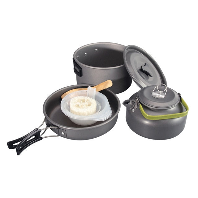 Camping Cookware Outdoor Cookware Set Camping Tableware Cooking Set Travel Tableware Cutlery Utensils Hiking Picnic Set