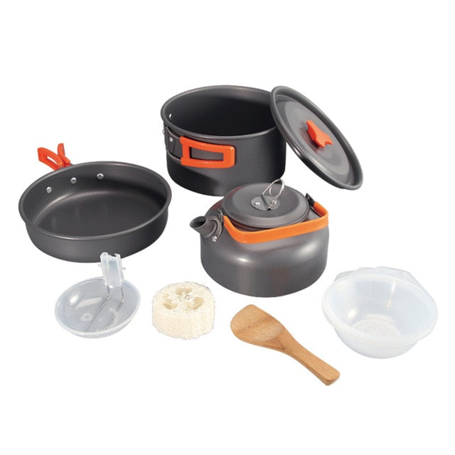 Camping Cookware Outdoor Cookware Set Camping Tableware Cooking Set Travel Tableware Cutlery Utensils Hiking Picnic Set