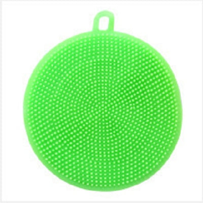 Kitchen Accessories Silicone Cleaning Brush Fruit and Vegetable Cleaning Tool Pad Pot Dishwashing Sponge Scouring Pad Gadget T