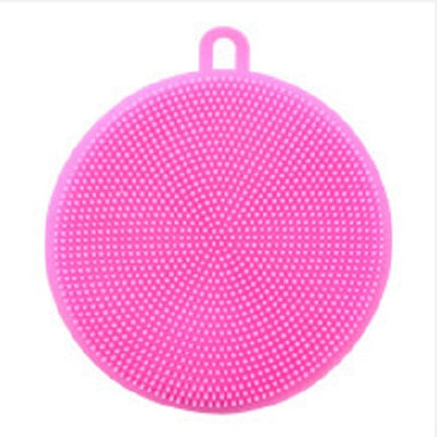 Kitchen Accessories Silicone Cleaning Brush Fruit and Vegetable Cleaning Tool Pad Pot Dishwashing Sponge Scouring Pad Gadget T