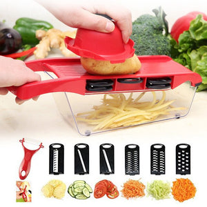 Multi-Function 9 In1 Slicer Food Cutter Fruit Vegetable Chopper Grater Peeler With 7 Blades Kitchen Gadgets Accessories 2020