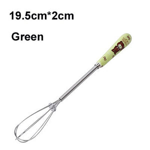 1 PC lovely Egg beater stainless steel manual egg beater coffee stirrer butter stirrer kitchen accessories cooking tools