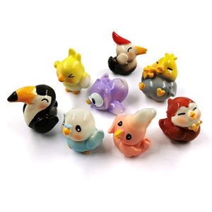 8pcs Artificial Little Parrot bird Nest figurine animal Model home decor miniature fairy garden decoration accessories modern