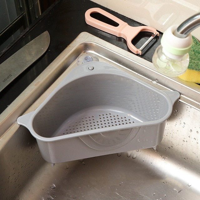 Kitchen Accessories Sink Strainer Drain KitchenTool Vegetable Fruit Drainer Basket Sponge Soap Storage Shelf Kitchen Gadgets New