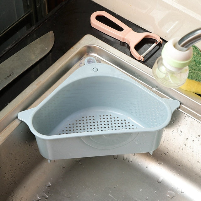 Kitchen Accessories Sink Strainer Drain KitchenTool Vegetable Fruit Drainer Basket Sponge Soap Storage Shelf Kitchen Gadgets New