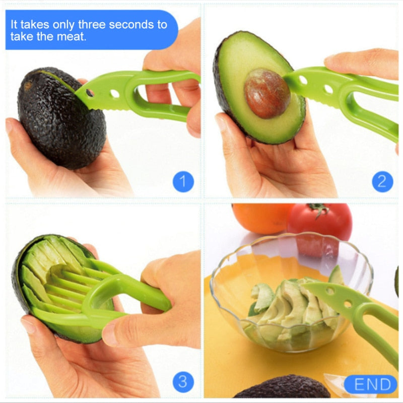 3 in 1 Shea Corer Avocado Separator Butter Fruit Peeler Cutter Fruit Separator Plastic Knife Kitchen Vegetable Gadget Tools 2020