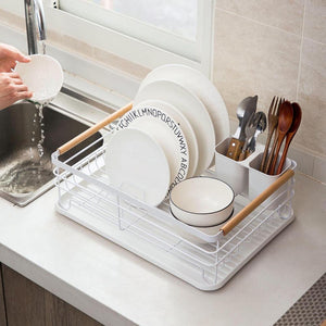 Iron Kitchen Dish Drying Rack Tableware Drainer Storage Basket Shelf Bowl Plate Dishes Holder Drainer Kitchen Sink Organizer