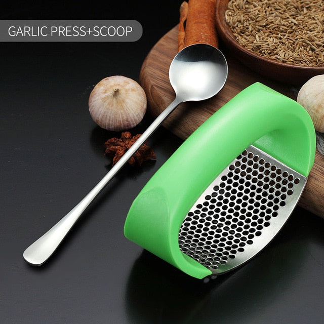 WORTHBUY Creative Stainless Steel Garlic Press Manual Garlic Chopper Crusher Ginger Press Kitchen Accessories Vegetable Tools