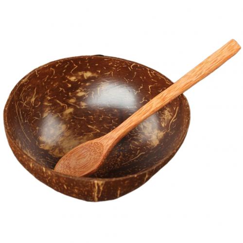 Internaul Natural Coconut Bowl Fruit Decoration Fruit Salad Noodle Bowl Wooden Rice Bowl Craft Decoration Creative