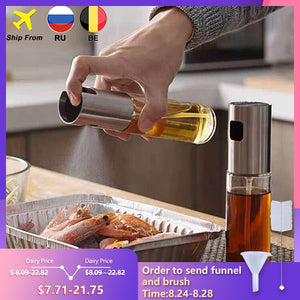 Kitchen Baking Oil Cook Oil Spray Empty Bottle Vinegar Bottle Oil Dispenser Cooking Tool Salad BBQ Cooking Glass  Oil sprayer