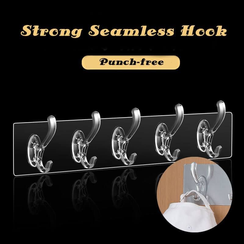 Transparent Non-marking Strong Sticking Hook Punch-free Hooks Bathroom Hook Strong Seamless Kitchen Hooks Storage Rack Organizer