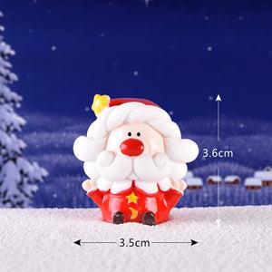 New Christmas Sled Deer model cartoon animal Figurine Dollhouse cake home decor miniature fairy garden decoration accessories