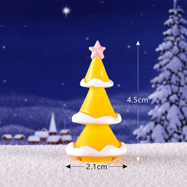 New Christmas Sled Deer model cartoon animal Figurine Dollhouse cake home decor miniature fairy garden decoration accessories