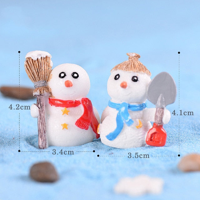 New Christmas Sled Deer model cartoon animal Figurine Dollhouse cake home decor miniature fairy garden decoration accessories