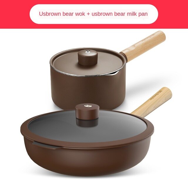 Kitchenware suit kitchen doesn't stick to the pot full set household milk pan frying pan knife cookware pots and pan set