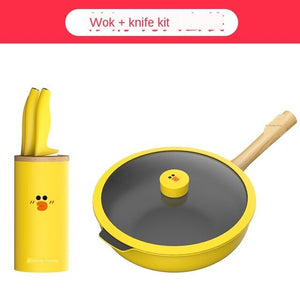 Kitchenware suit kitchen doesn't stick to the pot full set household milk pan frying pan knife cookware pots and pan set